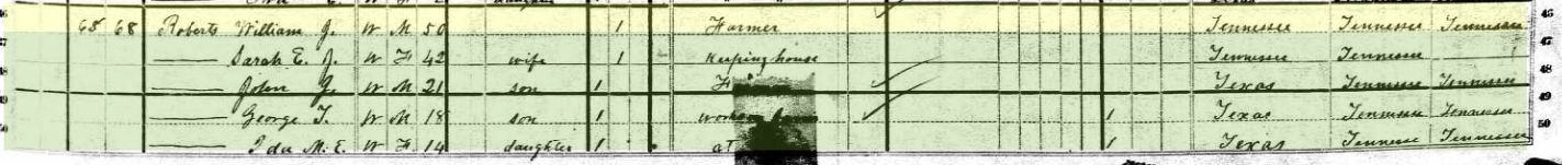 Census1880 WilliamJRobertsFamily