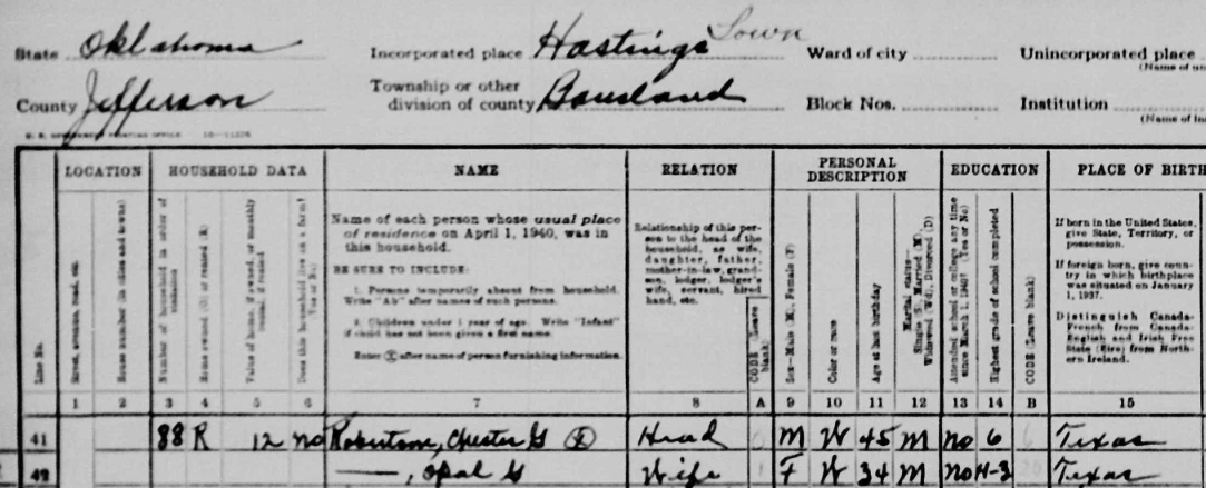 Census1940Chester and OpalG
