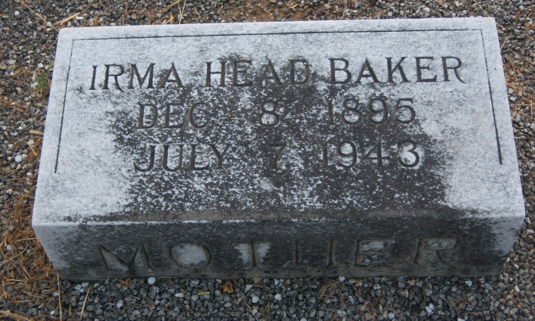 IrmaHeadBaker gravestone lowres